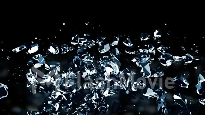 The destruction of the glass sphere in slow motion on black background 3d illustration