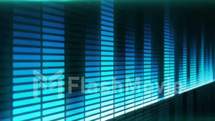 Sound wave. 3d Illustration of a blue music equalizer.