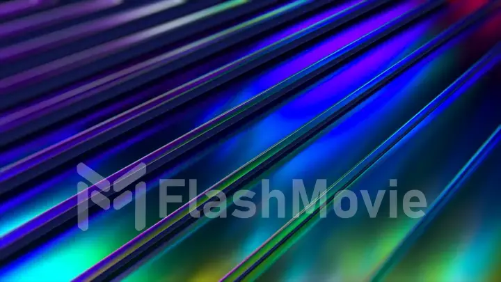 3d wavy surface. Abstract waving background with neon ripples. Liquid multicolor pattern, moving shapes. 3d illustration