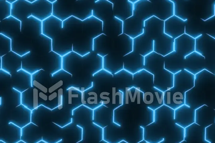 Abstract technology hexagonal glow background 3d illustration