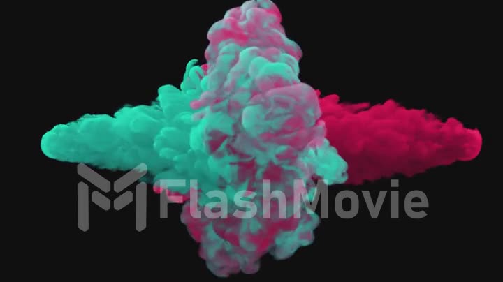 Mixing of colorful multicolored smoke