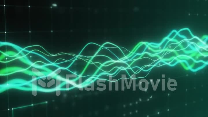 Wave stock markets green chart 3d loop animation. Different market situation, rising business and financial graph, economy data diagram and money investment analysis loopable and abstract concept.