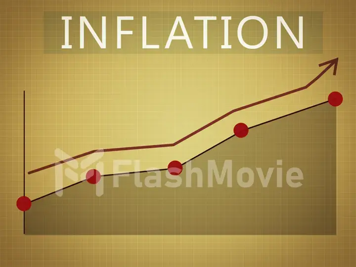 Word Inflation on an uptrend arrow on a checkered background