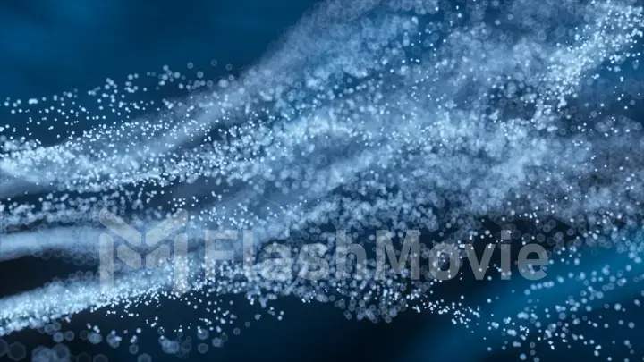 Abstract digital wave of particles and blue abstract background, cyber 3d illustration or technology background.