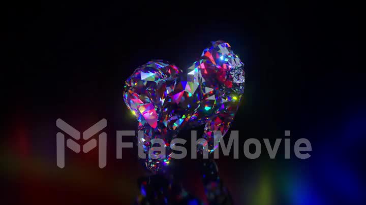 Collection of diamond animals. Running gorilla. Nature and animals concept. 3d animation of a seamless loop. Low poly