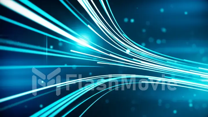 Abstract background with animation moving of lines for fiber optic network 3d illustration.See more color options in my portfolio