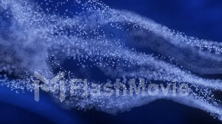 Abstract digital wave of particles and blue abstract background, cyber 3d illustration or technology background.