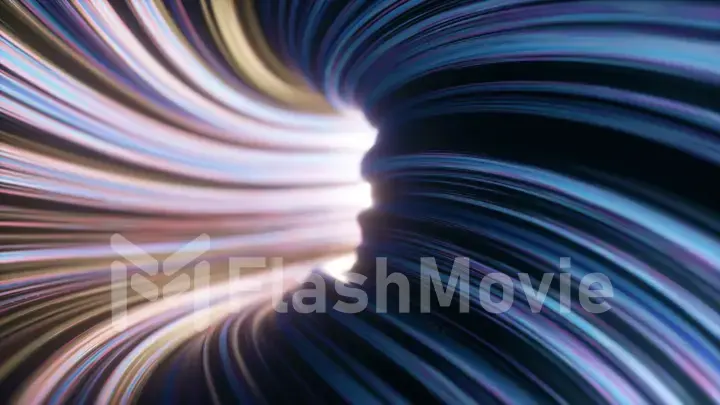 Abstract 3d illustration, rotating twisted shape, motion background design,