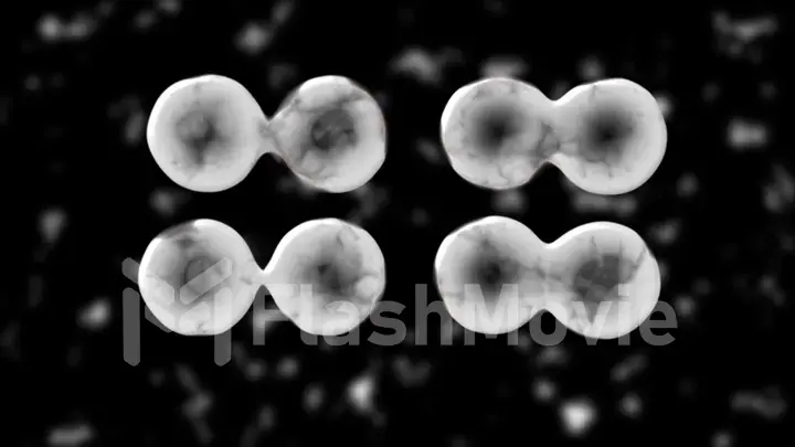 The division of the molecules of the virus in the body Illustration