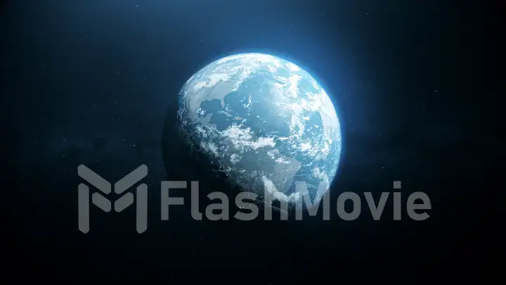 Glow planet Earth view from dark space. Elements of this image furnished by NASA 3d illustration