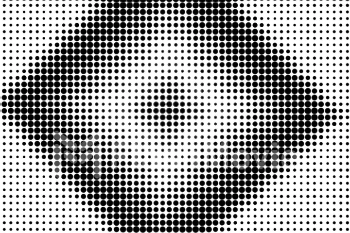 Abstract rhombus halftone on a white background copy space