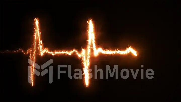 Burning pulse heart line monitor cool illustration