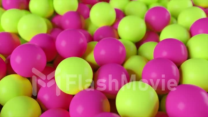 Colorful background from a pile of abstract yellow and pink spheres
