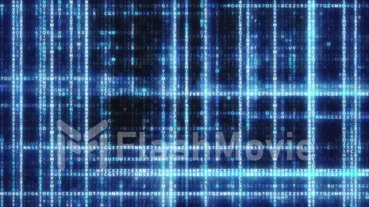 Abstract blue futuristic background of information technology hexadecimal digital data code seamless loop animation