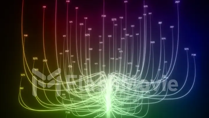 Growing tree transmitting internet cloud computing data. The concept of network technologies, neural networks or artificial intelligence 3d illustration