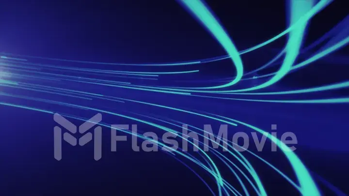 Abstract background with animation moving of lines for fiber optic network.