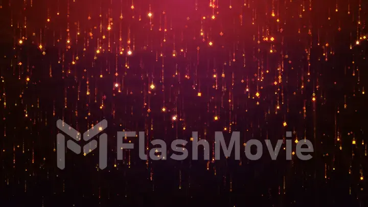 3d illustration abstract falling sparkle rain glamor background for led screens