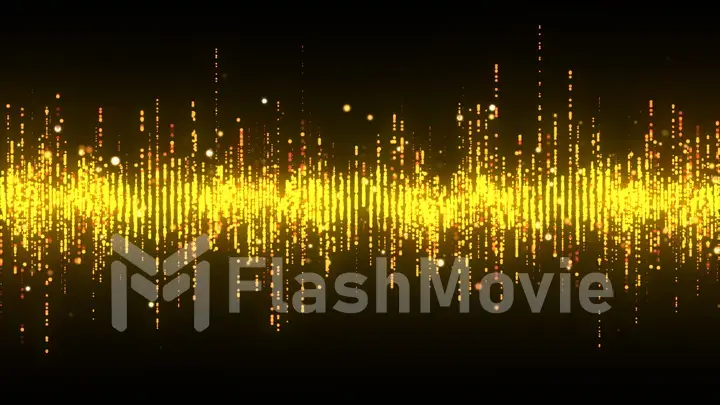 Golden high tech waveform equalizer 3d illustration