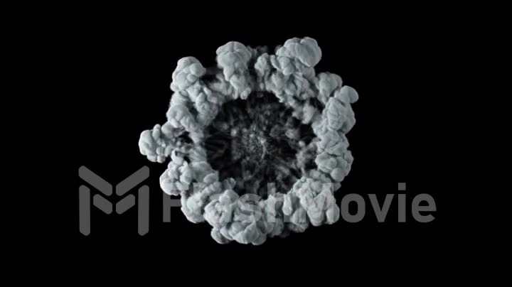 Shock wave smoke explosion effect, shockwave, ignition, magical effect isolated on black background