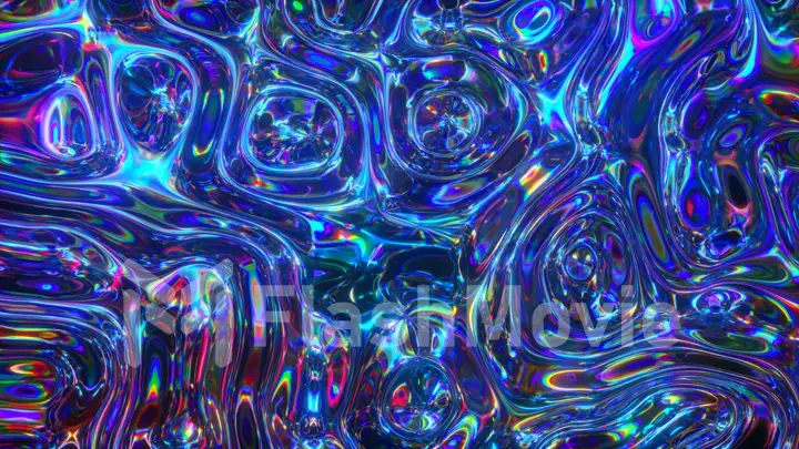 Colorful abstract animated background. The movement of a transparent multi-colored glass surface. Active movement of the liquid effect. Conceptual art. Rainbow gradient. 3d illustration