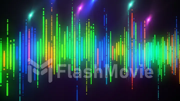 Sound waves colorful light audio signal design.
