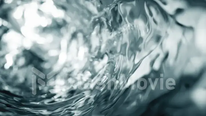 Water moves in a glass in slow motion. Abstract water background. 3d illustration