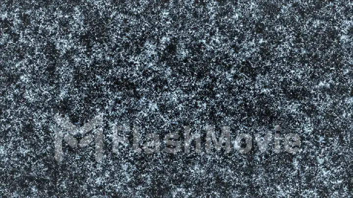 Frosty pattern on a black background 3d illustration