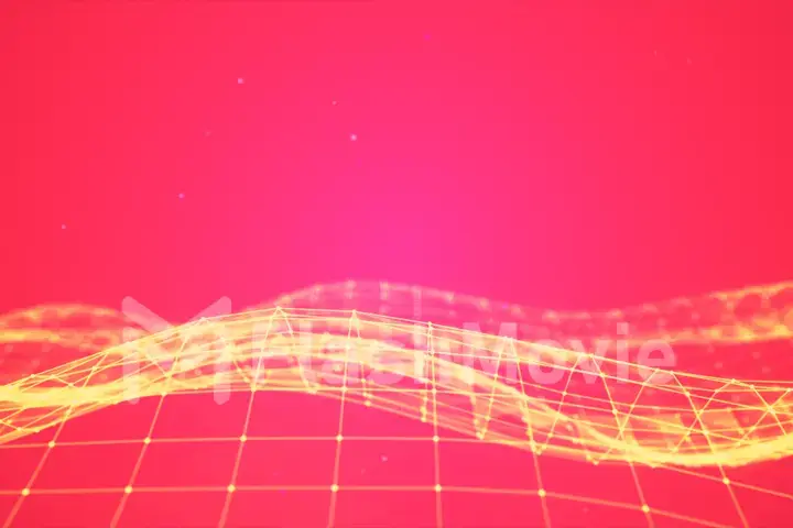 Abstract polygonal space low poly Bright pink color background with connecting dots and lines. Connection structure. Futuristic HUD background. 3d illustration