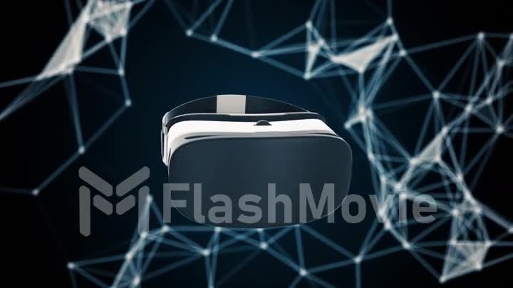 Animation of flying VR Headset with glossy surface