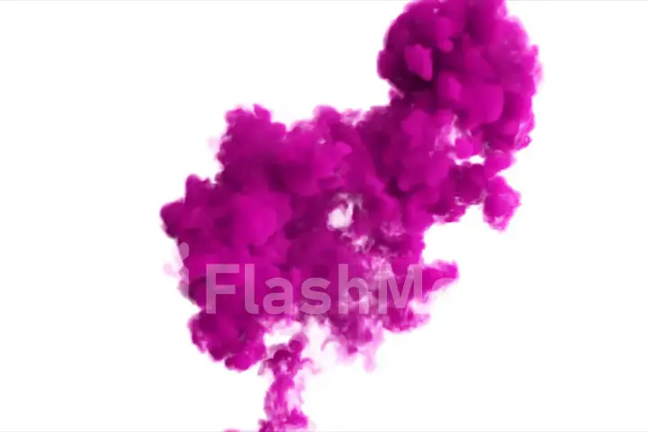 Red ink burst in slow motion on isolated white background. 3d illustration