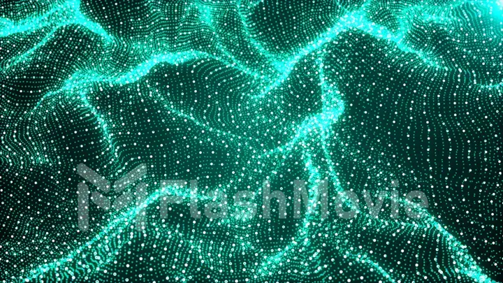 Abstract of chaotic particles. Flying cubes in empty space.