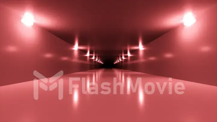 Futuristic sci-fi tunnel interior. Science fiction corridor. Abstract modern technology background. 3d illustration