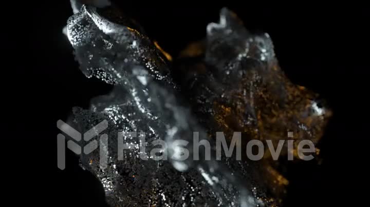 Abstract background. Swirling millions of particles isolated on black background. Particle cloud asbract animation. 3d render