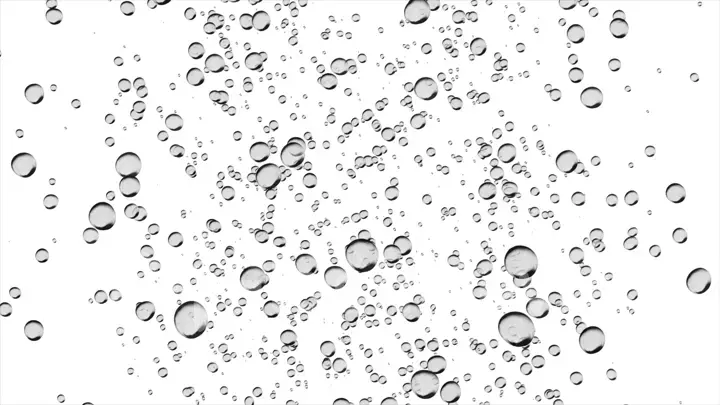 Water and air bubbles on white background 3d illustration