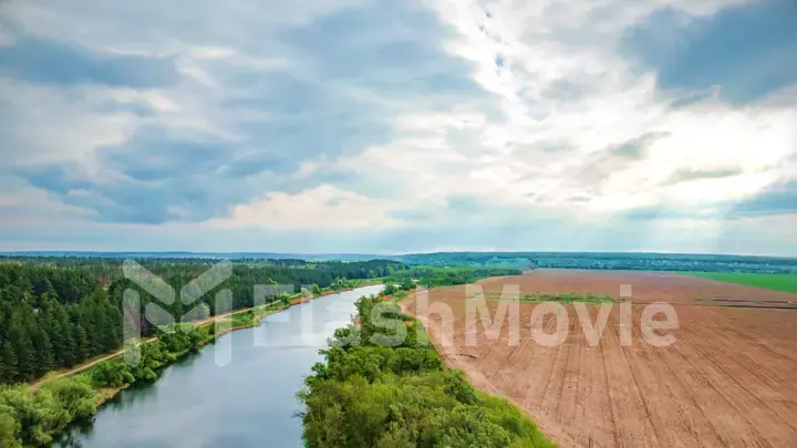 Wide shot on tropic rainforest jungle, mist, fog, rain, clouds move in timelapse footage. Green landscape.