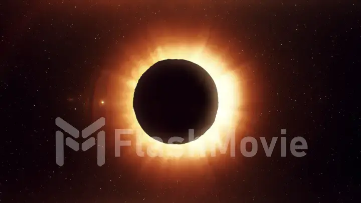 A beautiful solar eclipse, a realistic illustration