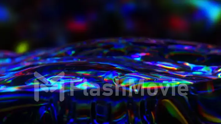 Water splash in slow motion on colorful background. Water splashing and waving 3d illustration, Clean Water Fills The Screen. Liquid Surface Wave close up. Water splashes.