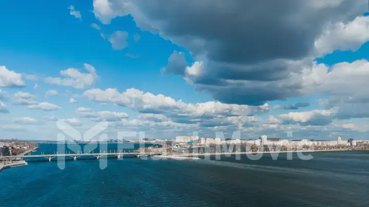 Time lapse 4k aerial view over the city