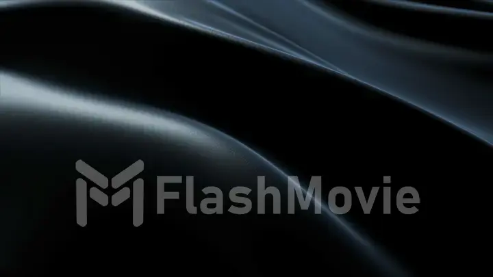 Black gradient liquid or fabric. Abstract fluid background animation. 3d illustration