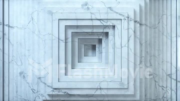 Abstract squares pattern with offset effect. Animation of blank squares in textured marble. Abstract background for business presentation. Seamless loop 4k 3D render