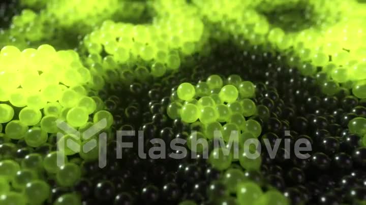 Dynamic glowing balls in yellow color