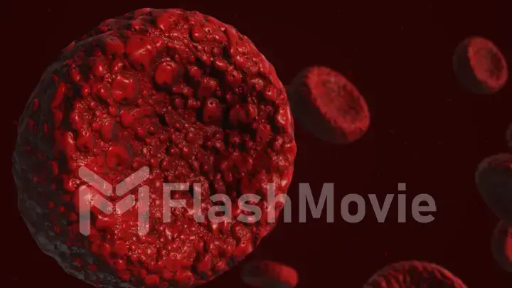 Realistic rendering of bacteria - in red colors