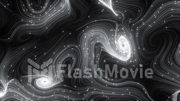 Seamless loop abstract background of topographic map concept. Contour map. 3d render. Valleys and mountains. Geography concept. Wavy backdrop. Space surface. magic neon light curved swirl line