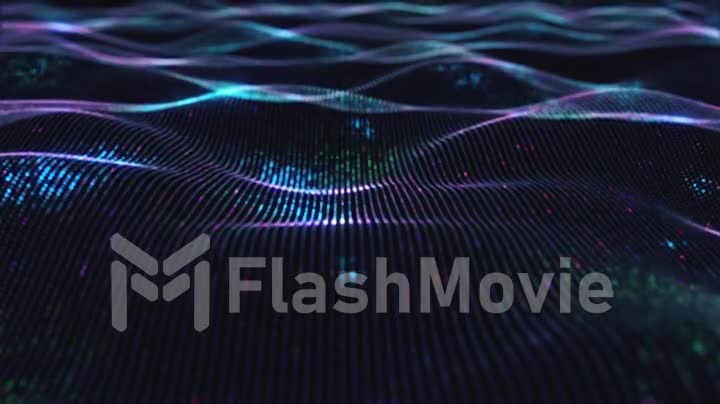 Abstract glowing virtual neural network of artificial intelligence