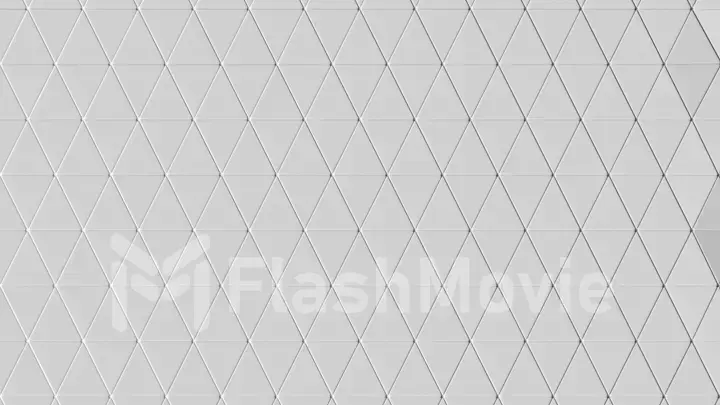 Beautiful white low poly surface morphing in abstract 3d animation. 3d illustration