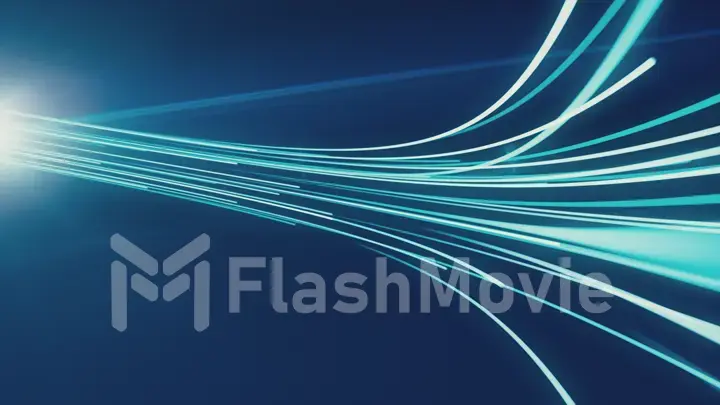 Abstract background with animation moving of lines for fiber optic network 3d illustration.See more color options in my portfolio