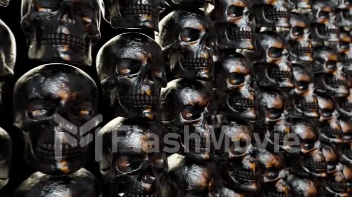 Wall of textured skulls