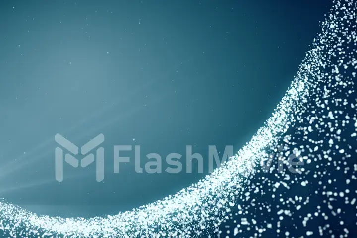 Abstract bright blue particles background 3d illustration
