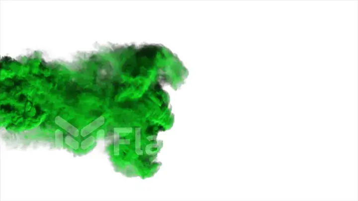 Abstract green smoke on white background