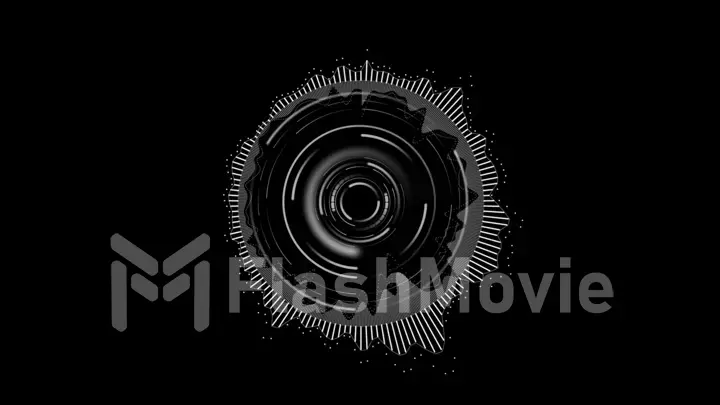 Round equalizer on a black background 3d illustration